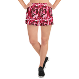 CRAZY DARK ROSE SHORTS. Women's Athletic Short Shorts. Yoga, Pilates and Gym activewear.
