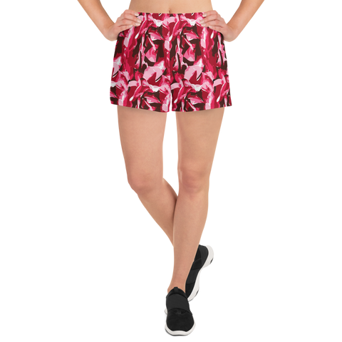 CRAZY DARK ROSE SHORTS. Women's Athletic Short Shorts. Yoga, Pilates and Gym activewear.
