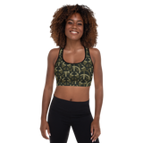 ARMY PEACE PADDED SPORTS BRA. Gym Wear. Active Wear.