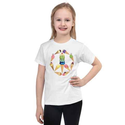 ICE CREAM PEACE T-SHIRT. Short Sleeves Unisex T-Shirt for Children.
