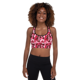 CRAZY DARK ROSE PADDED SPORTS BRA. Yoga, Gym and Pilates Activewear.