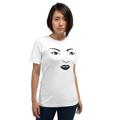 WOMAN'S FACE T-SHIRT.  Black and White T Shirt for Women.