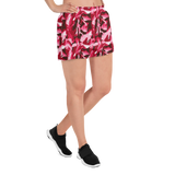 CRAZY DARK ROSE SHORTS. Women's Athletic Short Shorts. Yoga, Pilates and Gym activewear.