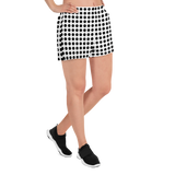 BLACK DOTS ON WHITE SHORTS. Women's Athletic Short Shorts. Yoga, Gym and Pilates Activewear.