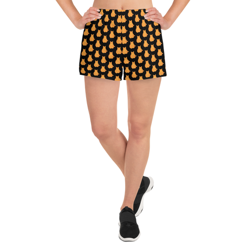 GOLDEN CAT SHORTS. Women's Athletic Short Shorts. Exercise Wear.
