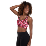 CRAZY DARK ROSE PADDED SPORTS BRA. Yoga, Gym and Pilates Activewear.