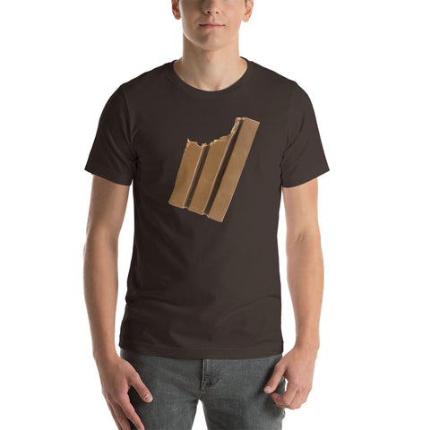 Chocolate Bar Bite. I love Chocolate. Short-Sleeve Unisex T-Shirt